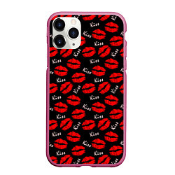 Чехол iPhone 11 Pro матовый Kiss поцелуи, цвет: 3D-малиновый