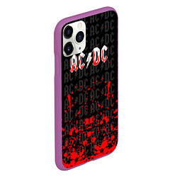 Чехол iPhone 11 Pro матовый Acdc Паттерн, цвет: 3D-фиолетовый — фото 2