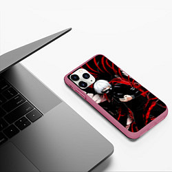 Чехол iPhone 11 Pro матовый Токийский Гуль Красный Змей Tokyo Ghoul Snake, цвет: 3D-малиновый — фото 2