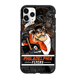 Чехол iPhone 11 Pro матовый Филадельфия Флайерз, Philadelphia Flyers, цвет: 3D-черный