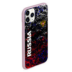 Чехол iPhone 11 Pro матовый Russia Штрихи, цвет: 3D-розовый — фото 2