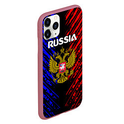 Чехол iPhone 11 Pro матовый Russia Герб Патриот, цвет: 3D-малиновый — фото 2