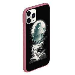 Чехол iPhone 11 Pro матовый Книга Путешествий, цвет: 3D-малиновый — фото 2