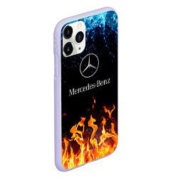 Чехол iPhone 11 Pro матовый Mercedes-Benz: Вода и Огонь, цвет: 3D-светло-сиреневый — фото 2