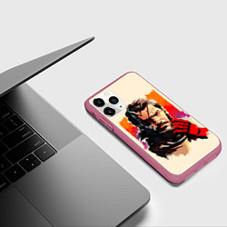 Чехол iPhone 11 Pro матовый Босс с повязкой, цвет: 3D-малиновый — фото 2