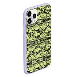 Чехол iPhone 11 Pro матовый Крокодиловая кожа, цвет: 3D-светло-сиреневый — фото 2