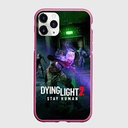 Чехол iPhone 11 Pro матовый Dying Light: Stay Human - логово зомби, цвет: 3D-малиновый