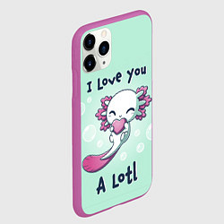 Чехол iPhone 11 Pro матовый Я люблю тебя очень сильно, цвет: 3D-фиолетовый — фото 2