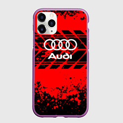 Чехол iPhone 11 Pro матовый Audi шины, цвет: 3D-фиолетовый