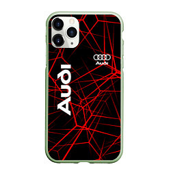 Чехол iPhone 11 Pro матовый Audi: Красные линии, цвет: 3D-салатовый