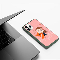 Чехол iPhone 11 Pro матовый I love you this much, цвет: 3D-темно-зеленый — фото 2