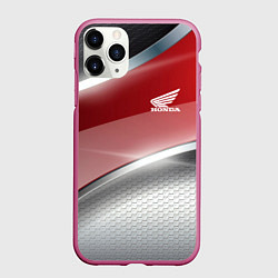 Чехол iPhone 11 Pro матовый Honda Текстура, цвет: 3D-малиновый