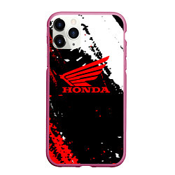 Чехол iPhone 11 Pro матовый Honda Logo Auto, цвет: 3D-малиновый