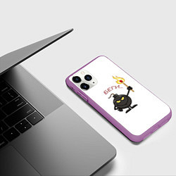 Чехол iPhone 11 Pro матовый Беги!, цвет: 3D-фиолетовый — фото 2