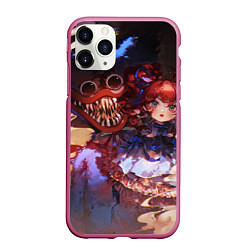 Чехол iPhone 11 Pro матовый ХАГГИ ВАГГИ С куклой POPPY PLaytime Хаги Ваги hagg, цвет: 3D-малиновый