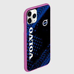 Чехол iPhone 11 Pro матовый Volvo следы от колес, цвет: 3D-фиолетовый — фото 2