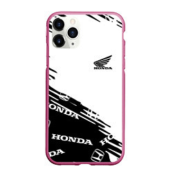 Чехол iPhone 11 Pro матовый Honda sport pattern, цвет: 3D-малиновый