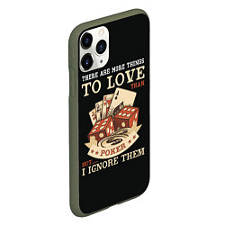 Чехол iPhone 11 Pro матовый Люблю Покер, цвет: 3D-темно-зеленый — фото 2