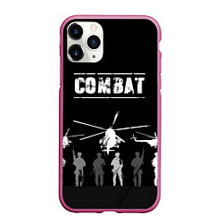 Чехол iPhone 11 Pro матовый Combat, цвет: 3D-малиновый