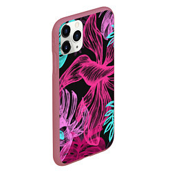 Чехол iPhone 11 Pro матовый Папоротниковый неон, цвет: 3D-малиновый — фото 2