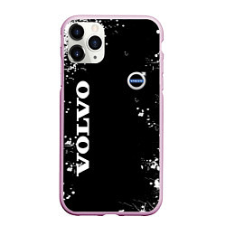 Чехол iPhone 11 Pro матовый Volvo капли и брызги красок, цвет: 3D-розовый