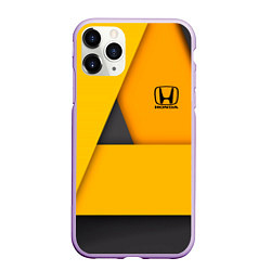 Чехол iPhone 11 Pro матовый Honda - Yellow, цвет: 3D-сиреневый