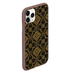 Чехол iPhone 11 Pro матовый Versace classic pattern, цвет: 3D-коричневый — фото 2