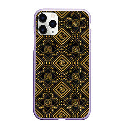 Чехол iPhone 11 Pro матовый Versace classic pattern, цвет: 3D-светло-сиреневый