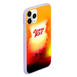 Чехол iPhone 11 Pro матовый Кобра Кай Закат Градиент Cobra Kai Sun, цвет: 3D-светло-сиреневый — фото 2