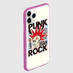 Чехол iPhone 11 Pro матовый Punk Rock Панк, цвет: 3D-фиолетовый — фото 2