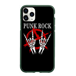 Чехол iPhone 11 Pro матовый Punk Rock Панки Хой, цвет: 3D-темно-зеленый