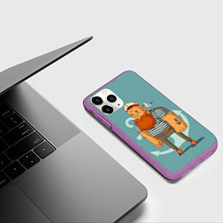 Чехол iPhone 11 Pro матовый Старый добрый моряк, цвет: 3D-фиолетовый — фото 2