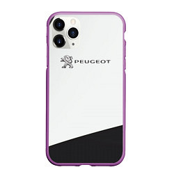 Чехол iPhone 11 Pro матовый Peugeot геометрия, цвет: 3D-фиолетовый