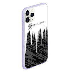 Чехол iPhone 11 Pro матовый Peugeot logo auto, цвет: 3D-светло-сиреневый — фото 2