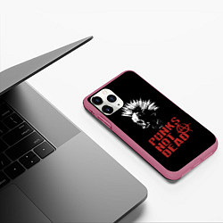 Чехол iPhone 11 Pro матовый Punks Not Dead, цвет: 3D-малиновый — фото 2