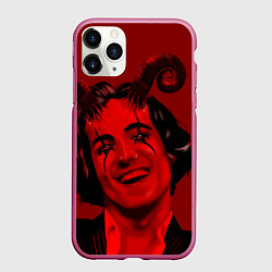 Чехол iPhone 11 Pro матовый Damiano David, цвет: 3D-малиновый