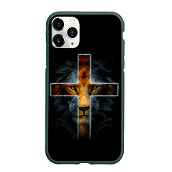 Чехол iPhone 11 Pro матовый ЛЕВ И КРЕСТ, цвет: 3D-темно-зеленый