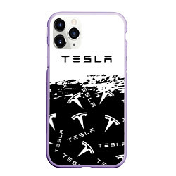 Чехол iPhone 11 Pro матовый Tesla - Black & White