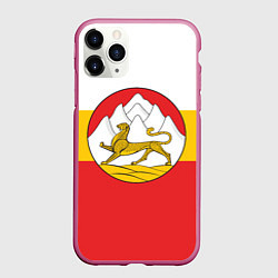 Чехол iPhone 11 Pro матовый Северная Осетия Алания Флаг, цвет: 3D-малиновый