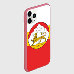 Чехол iPhone 11 Pro матовый Северная Осетия Алания Флаг, цвет: 3D-малиновый — фото 2
