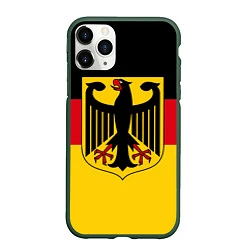 Чехол iPhone 11 Pro матовый Германия - Germany, цвет: 3D-темно-зеленый
