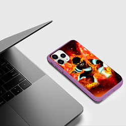 Чехол iPhone 11 Pro матовый Пламенная Бригада Пожарных Shinra Kusakabe, цвет: 3D-фиолетовый — фото 2