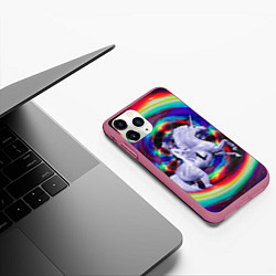 Чехол iPhone 11 Pro матовый Тайная прогулка, цвет: 3D-малиновый — фото 2