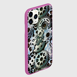 Чехол iPhone 11 Pro матовый Стимпанк шестеренки Steampunk, цвет: 3D-фиолетовый — фото 2