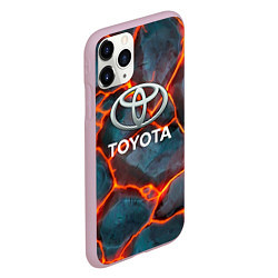 Чехол iPhone 11 Pro матовый Toyota Вулкан из плит, цвет: 3D-розовый — фото 2