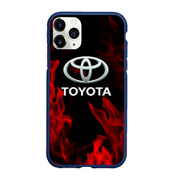 Чехол iPhone 11 Pro матовый Toyota Red Fire, цвет: 3D-тёмно-синий