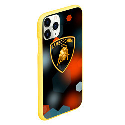 Чехол iPhone 11 Pro матовый Lamborghini - Размытие, цвет: 3D-желтый — фото 2