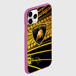 Чехол iPhone 11 Pro матовый Lamborghini - Следы от шин, цвет: 3D-фиолетовый — фото 2