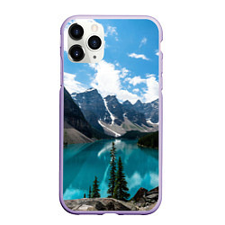 Чехол iPhone 11 Pro матовый КанадаБанф, цвет: 3D-светло-сиреневый