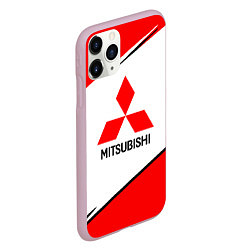 Чехол iPhone 11 Pro матовый Mitsubishi Logo Geometry, цвет: 3D-розовый — фото 2